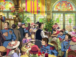 A scene from Howl's moving castle: The grand café